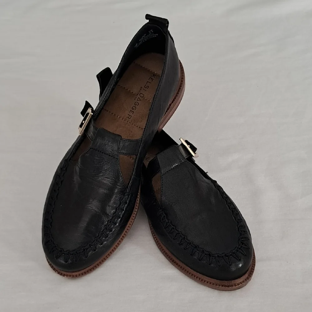 Kelsi Dagger Brooklyn Lou Mary Jane Loafer. Womans 8. Black. NWOT. - Picture 1 of 12